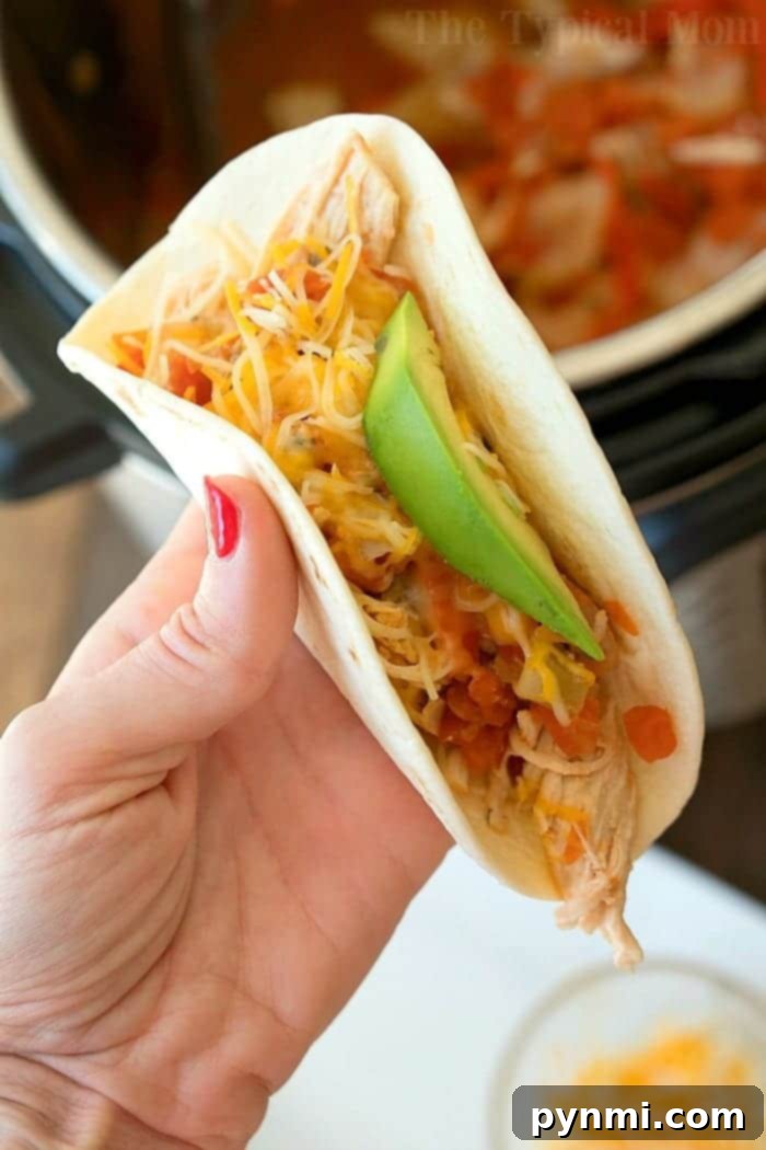 Instant Pot Salsa Chicken - shredded chicken with salsa