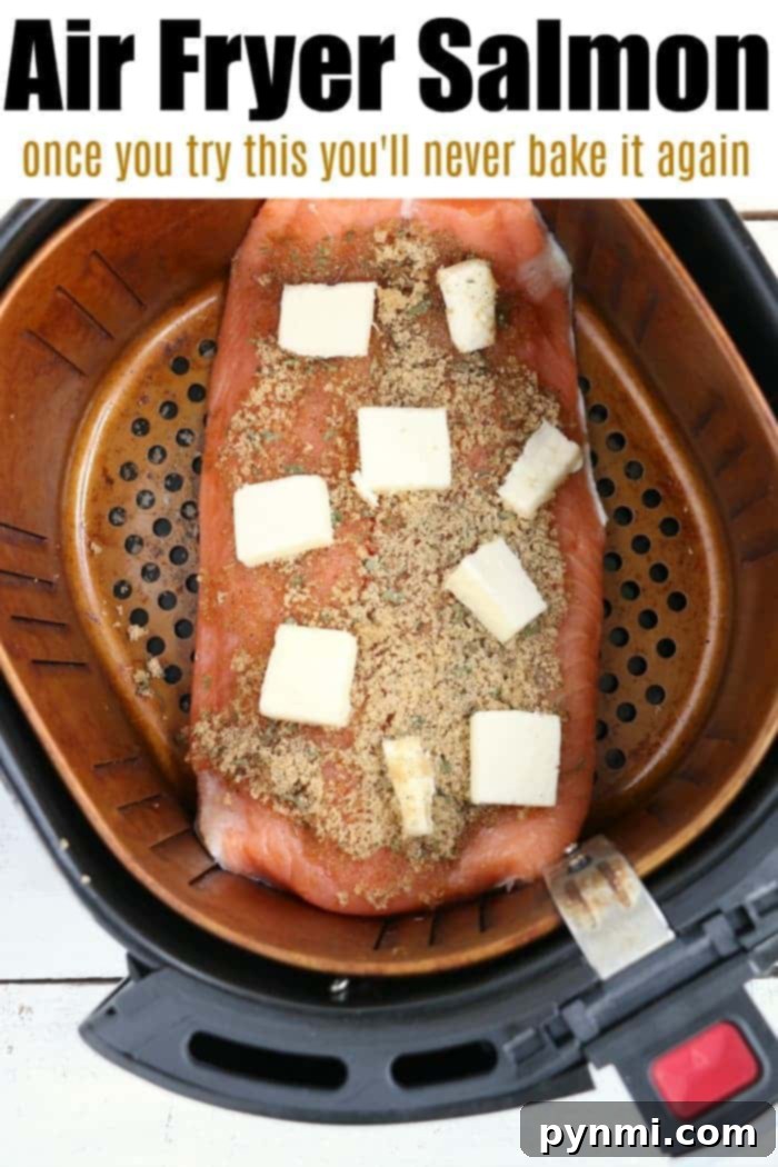 Best Air Fryer Salmon for a quick and easy weeknight meal. Air fryer salmon with a crispy exterior and tender, flaky interior.