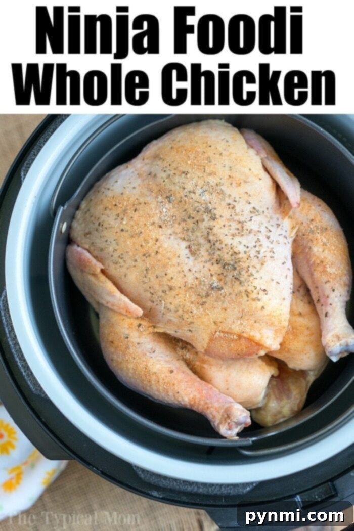 Ninja Foodi Whole Chicken: Tender Inside, Crispy Outside with TenderCrisp Technology Perfectly cooked and crispy Ninja Foodi whole chicken