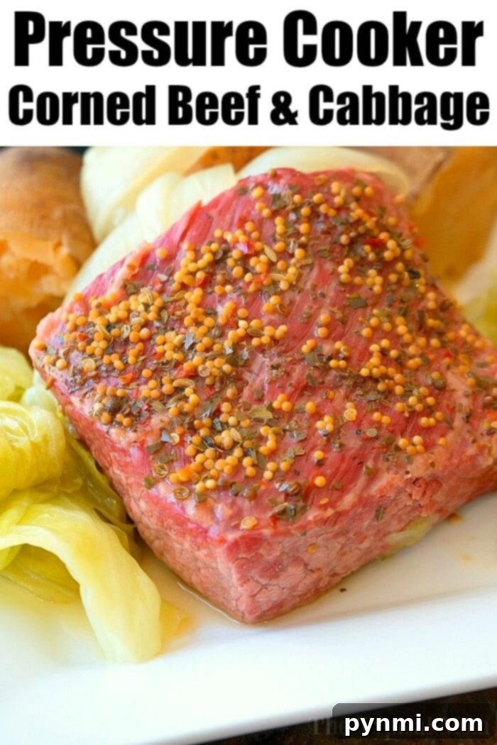 Ninja Foodi corned beef and cabbage is perfect for St Patricks Day or year round. Tender corned beef brisket in a little over an hour is here! #ninjafoodirecipes #ninjafoodi #cornedbeefandcabbage #brisket #cornedbeef #thetypicalmom easy corned beef and cabbage recipe
