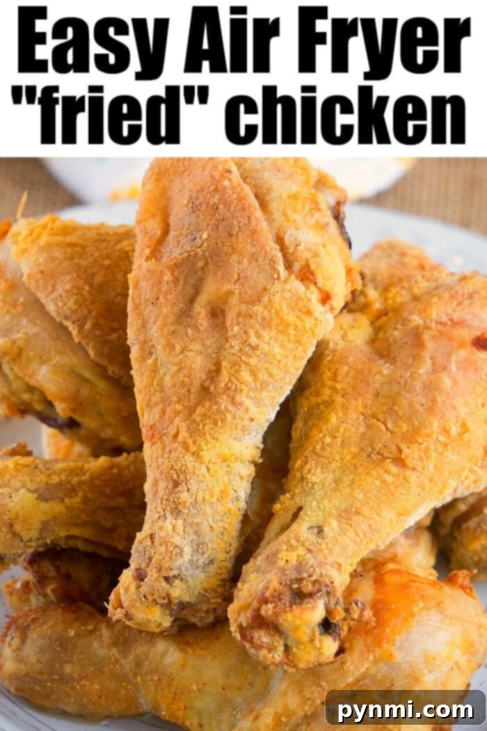Air Fryer Fried Chicken Recipe, golden and crispy