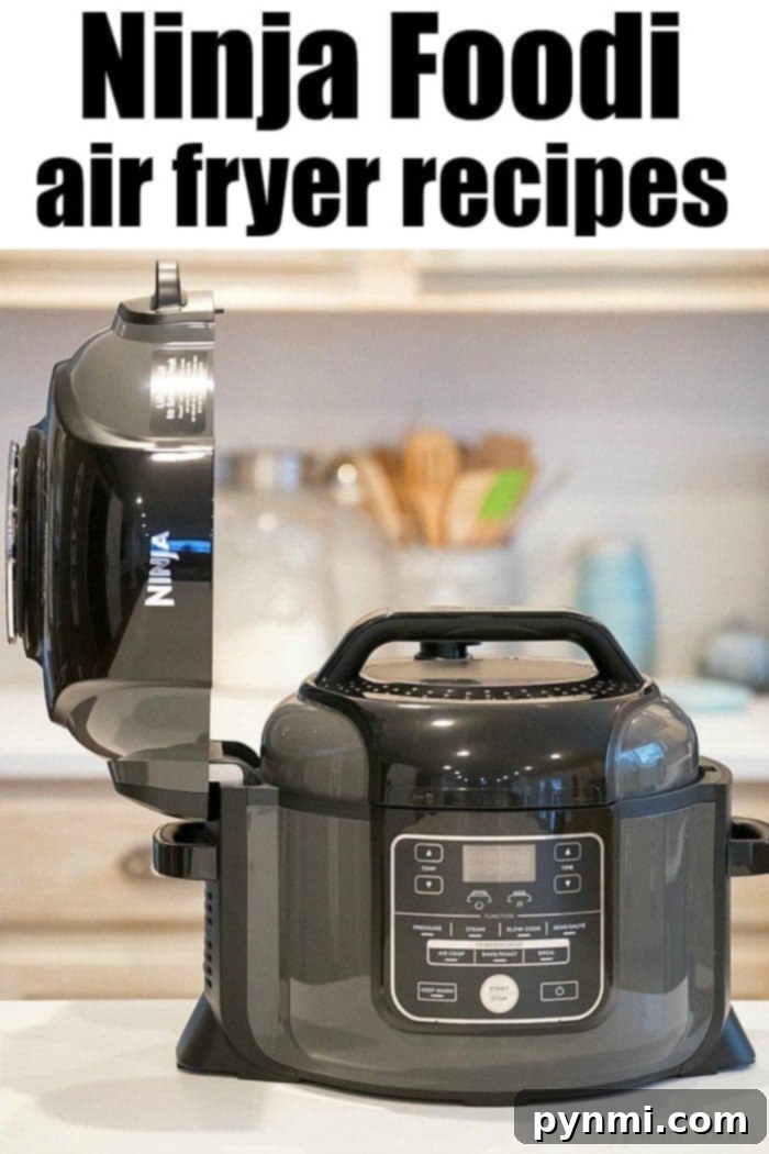 Ninja Foodi air fryer recipes collage with various dishes
