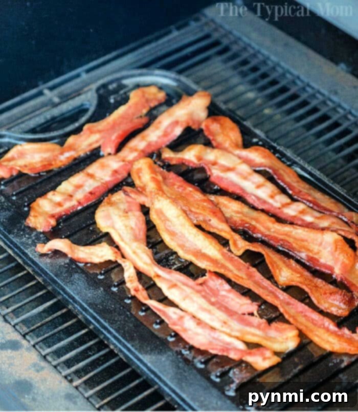 traeger smoked bacon - perfectly cooked, crispy, and flavorful