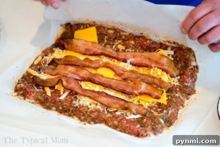meatloaf recipe with bacon wrapped around it