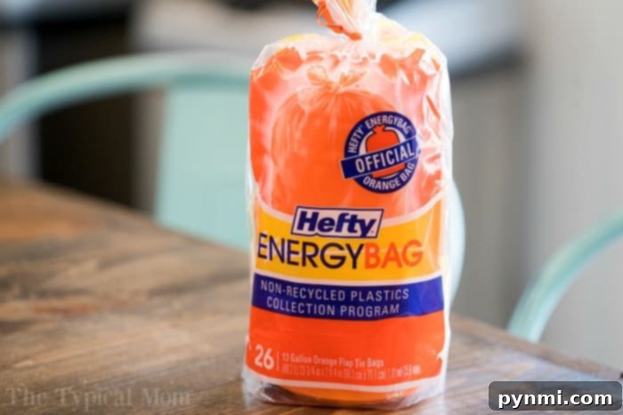The purpose of Hefty EnergyBags Hefty EnergyBag collecting non-traditional plastics