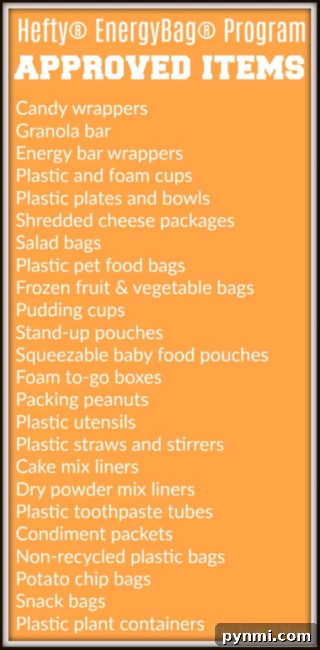 Guide to filling your Hefty EnergyBag what goes in orange bags for Hefty EnergyBag program