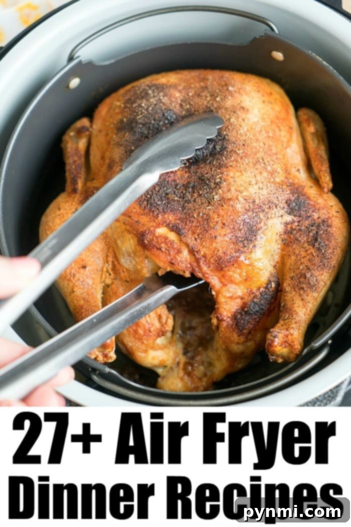 Air fryer dinner recipes featuring a perfectly cooked salmon filet
