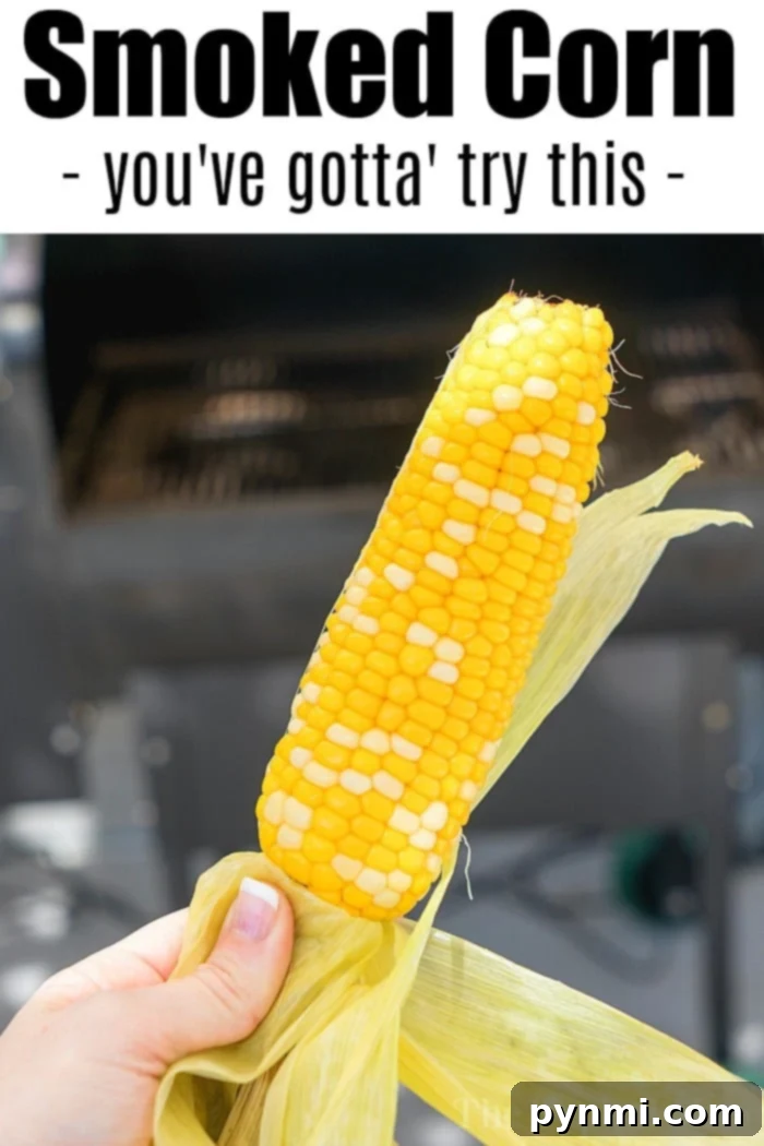 Discover the best smoked corn on the cob recipe for your grill. Tender fresh sweet corn smoked right in the husk makes the perfect side dish with any meal, enhancing any BBQ with rich flavor. smoked corn on the cob recipe