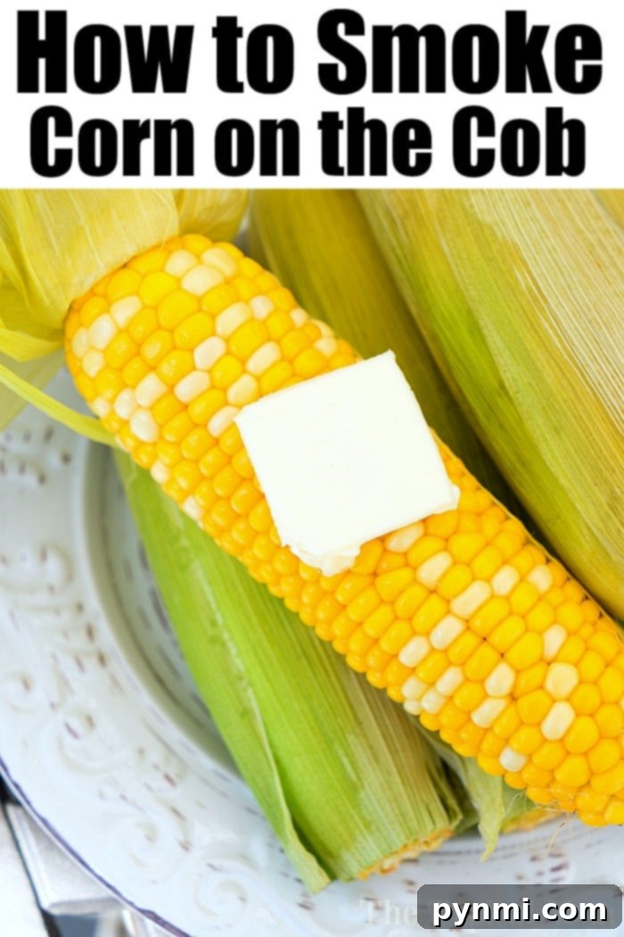 Learn how to smoke corn on the cob perfectly on your grill. Tender fresh sweet corn smoked right in the husk makes the perfect side dish with any meal, enhancing any BBQ with rich flavor. smoking corn on the cob