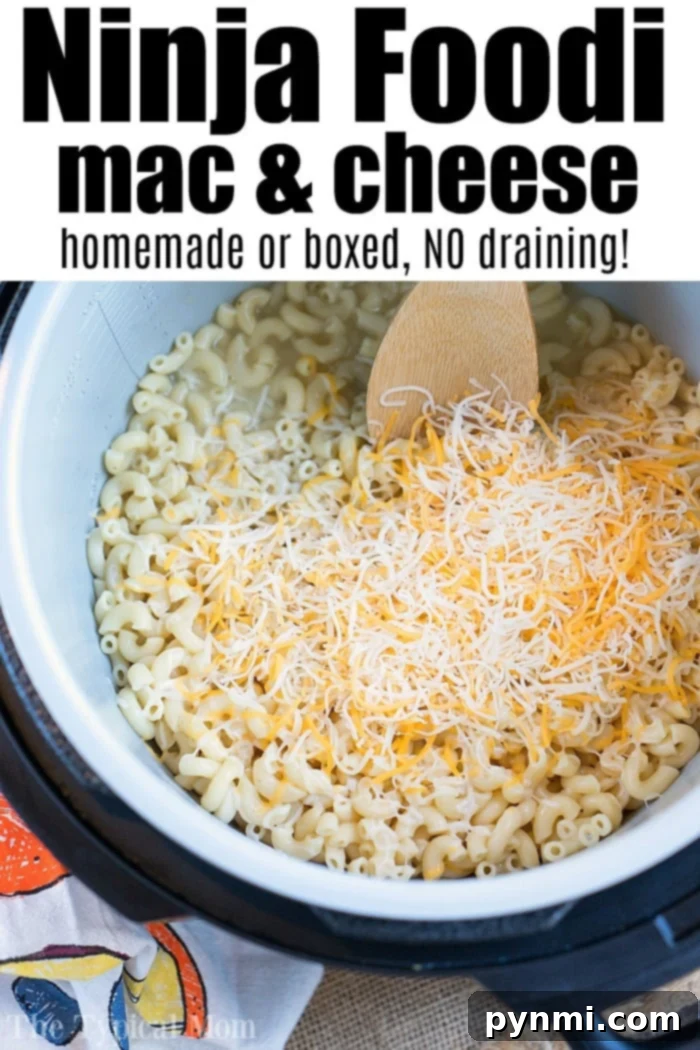 delicious 3-ingredient Ninja Foodi macaroni and cheese recipe ready for serving