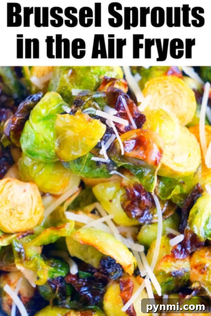 The Secret to Irresistible Brussels Sprouts 7 Crispy Brussels sprouts cooked in an air fryer, golden and delicious