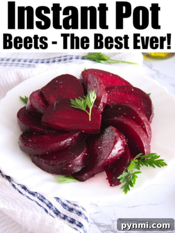Instant Pot beets have never been easier to make! Using your multipot pressure cooker you too can make tender flavorful beets in no time at all. #instantpot #beets #beetrecipes #instantpotrecipes #pressurecooker #vegetables #healthy instant pot beets