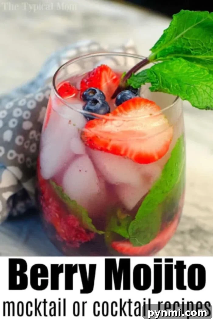 Vibrant Mixed Berry Mojito Drink