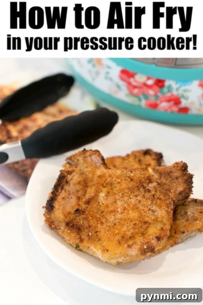 Delicious breaded air fryer pork chop recipe. This article covers both bacon-wrapped and lightly breaded options. Both are fantastic for dinner! #porkchops #airfryer #airfryerrecipe #ninjafoodi #ninjafoodirecipes #breaded #bacon Breaded air fry pork chops, golden and crispy