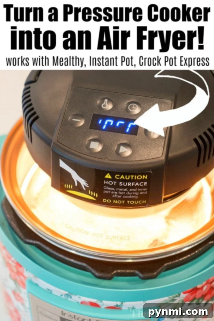 Experience crispy perfection: The MICHELANGELO Air Fryer Lid turns your pressure cooker into an air fryer for Instant Pot, Crock Pot Express, and Mealthy users. Read our full review and discover how! MICHELANGELO Air Fryer Lid transforming a pressure cooker into a high-performance air fryer