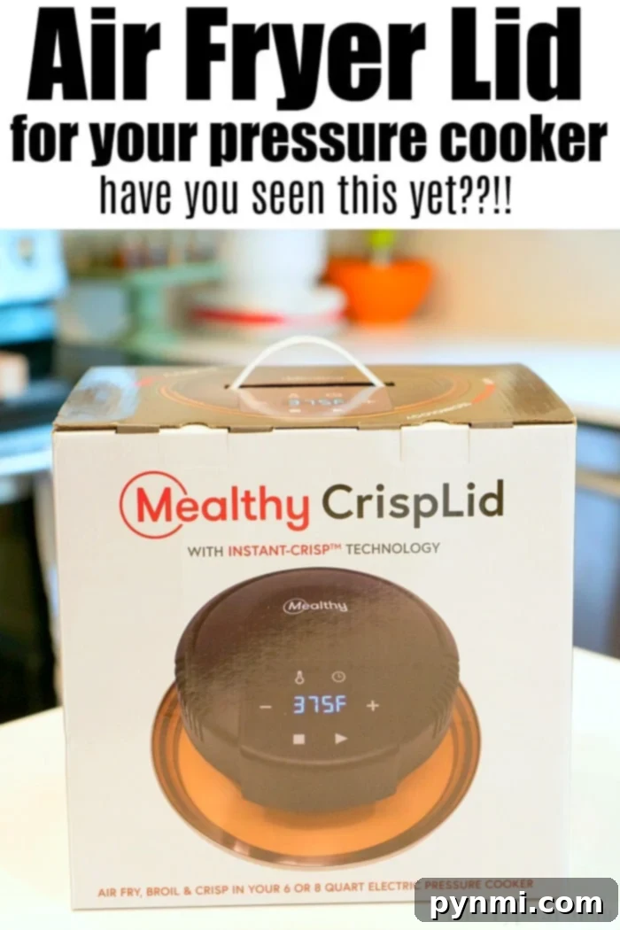 Discover the convenience: The MICHELANGELO Air Fryer Lid turns your pressure cooker into an air fryer. Compatible with Instant Pot, Crock Pot Express, and Mealthy. Read our comprehensive review! The MICHELANGELO Air Fryer Lid resting on its silicone mat after use, highlighting its practical design