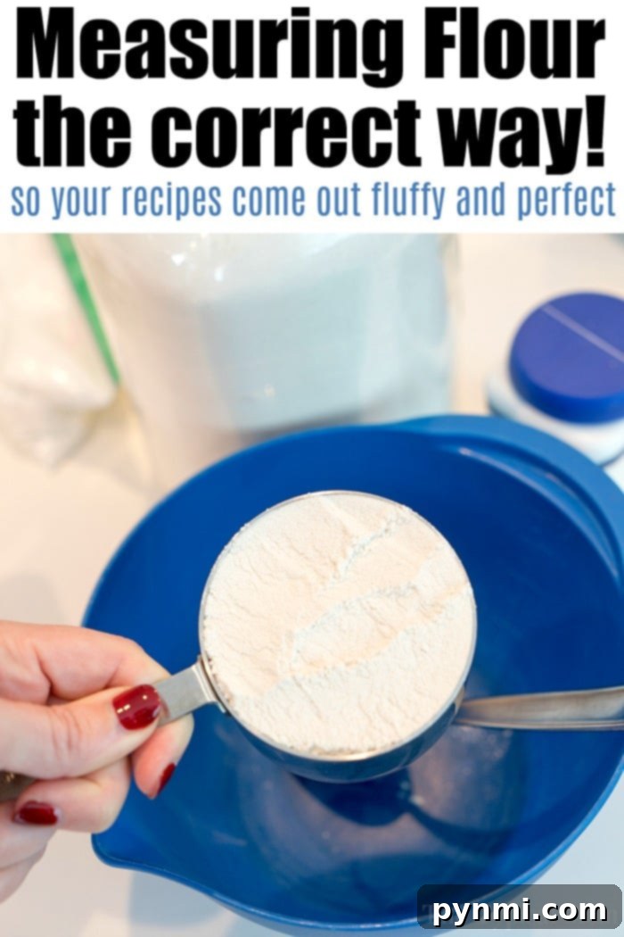 measuring flour by volume spoon and level