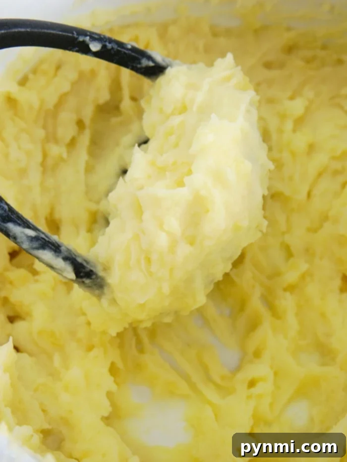 Perfectly mashed potatoes for a holiday casserole