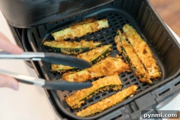 Air fryer zucchini spears for a healthy snack