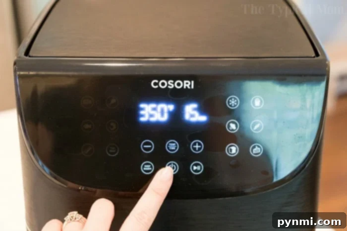 Cosori air fryer basket capacity and design