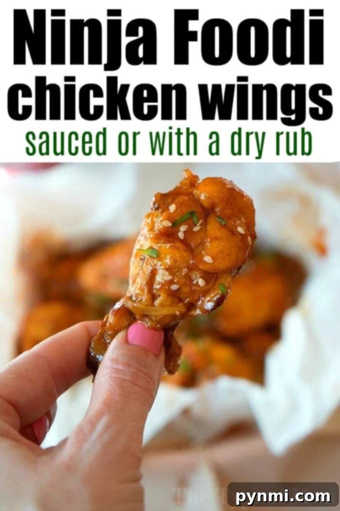 Ninja Foodi frozen chicken wings cooked to crispy perfection.
