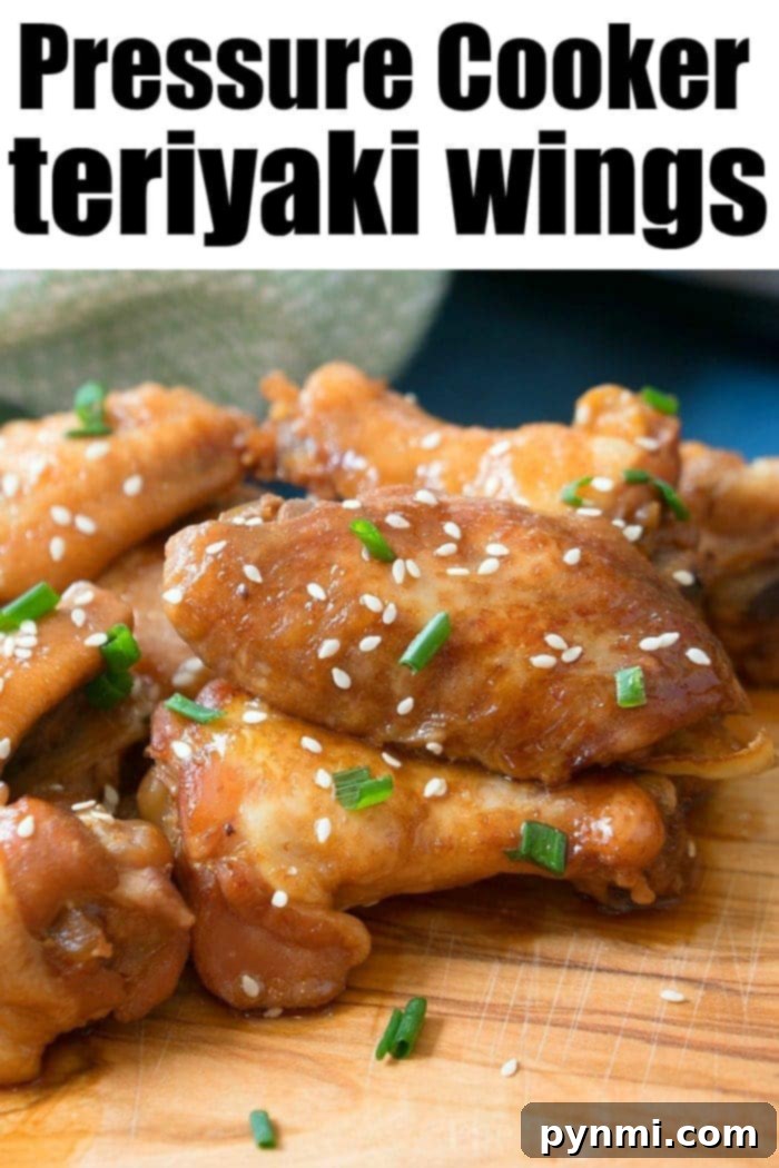 Pressure cooker teriyaki chicken wings, perfectly cooked in a Ninja Foodi.