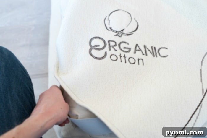 Organic futon mattress cover for RV comfort