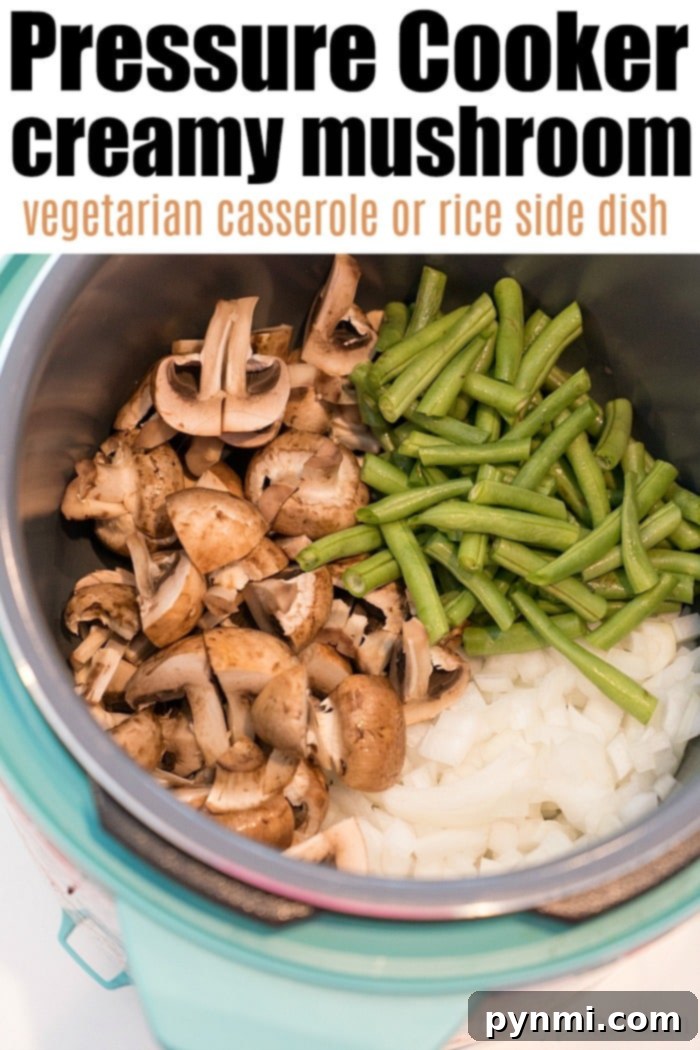 Instant Pot side dish with mushrooms and green beans