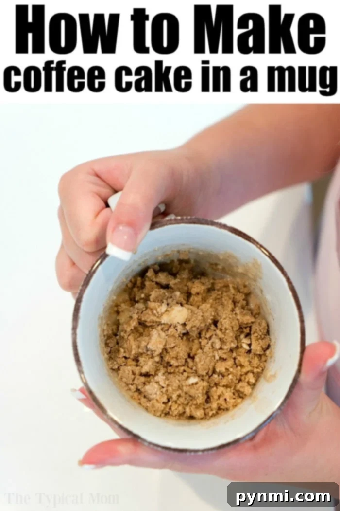 coffee cake in a mug