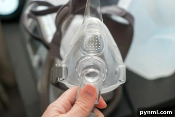 A CPAP machine with its mask and tubing.