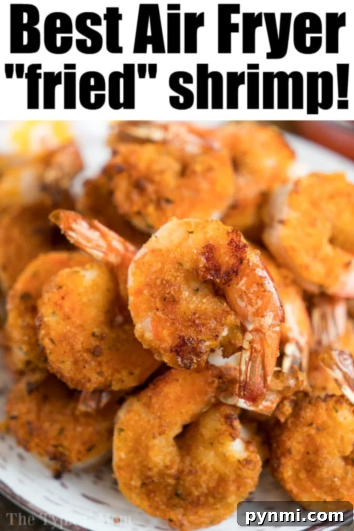 Perfectly golden air fryer fried shrimp, seasoned and ready to dip.