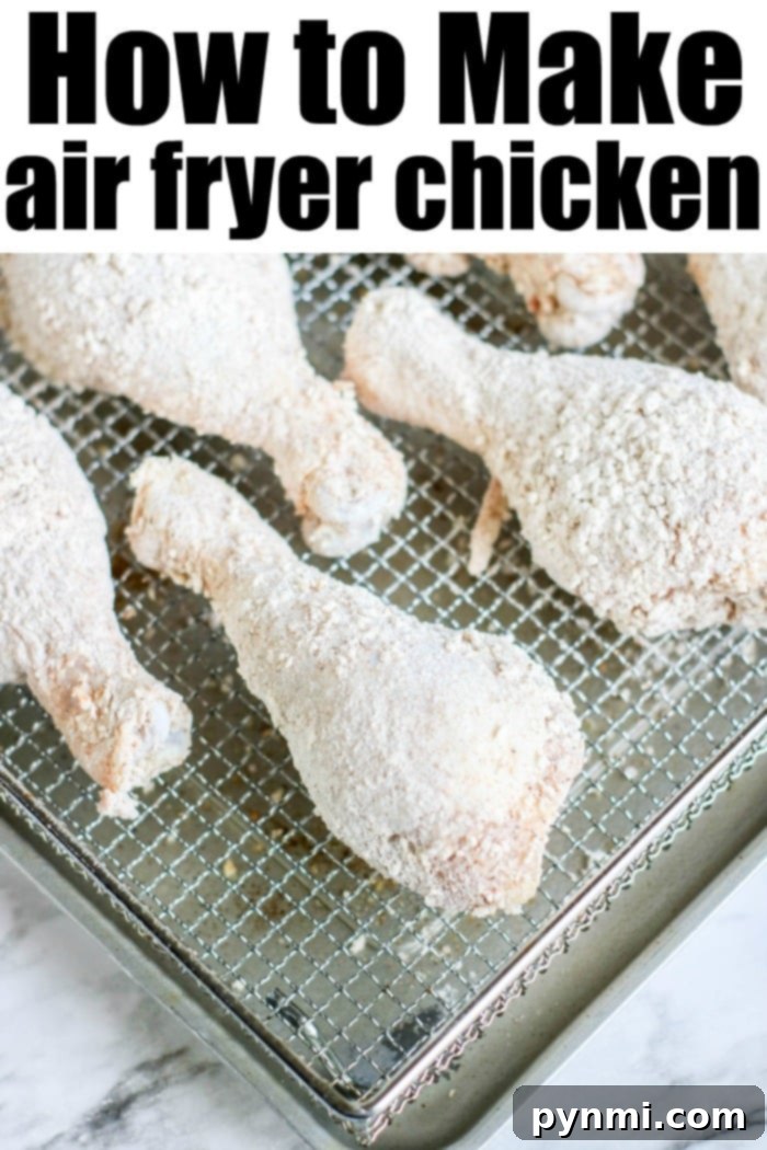 Chicken legs in air fryer are crispy on the outside but tender and juicy on the inside. Copycat Kentucky Fried Chicken without the oil! #airfryerrecipes #airfryerchicken #chickenlegs #thetypicalmom #ninjafoodirecipes A batch of golden, crispy air fryer buttermilk chicken legs piled in a serving bowl.