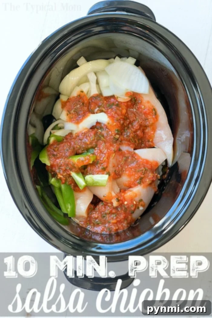 Set It and Forget It Chicken Meals 3 Salsa Chicken Crockpot Recipe