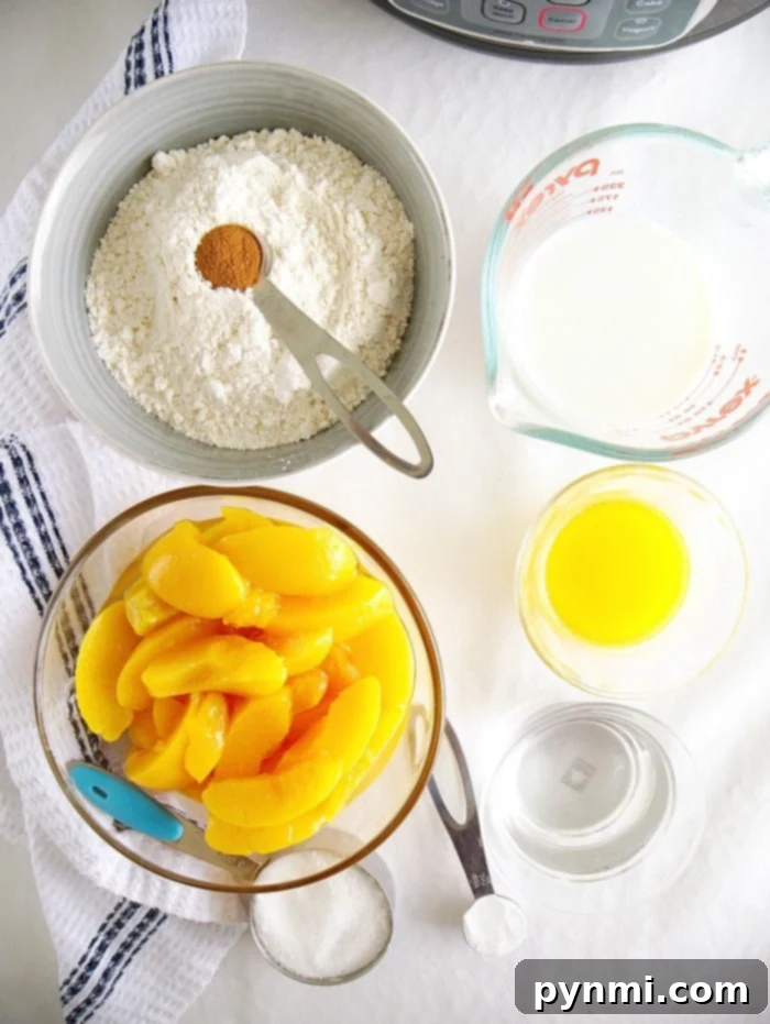 Instant Pot peach dump cake you can make in your pressure cooker in no time. The perfect fruit dessert with a crumble topping you've got to try tonight! Easy peach cobbler with a soft, golden-brown topping.