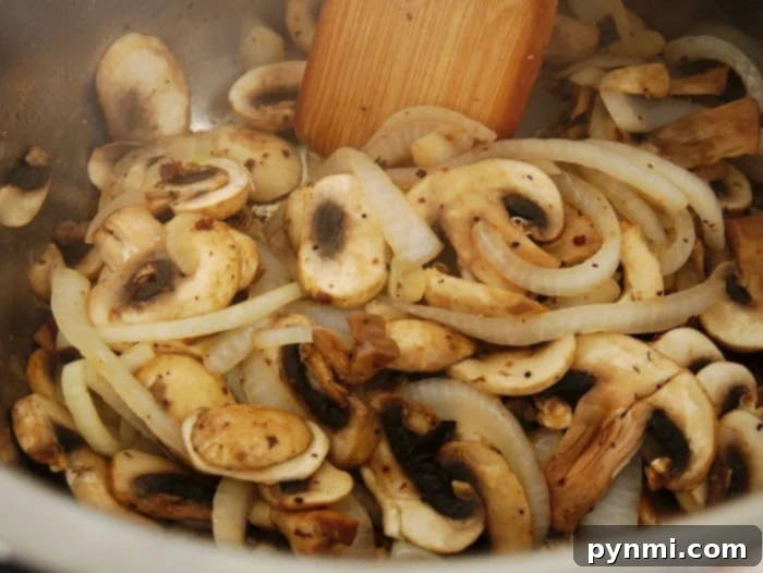 Effortless Instant Pot Salisbury Steak 4 Close-up of rich mushroom gravy