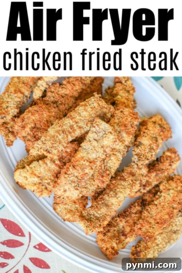 Platter of golden Air Fryer Chicken Fried Steak