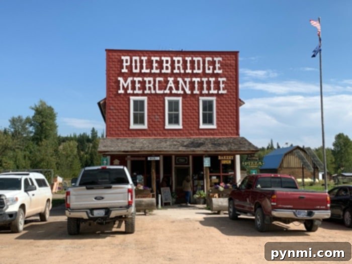 Historic Polebridge Mercantile building in Glacier National Park area