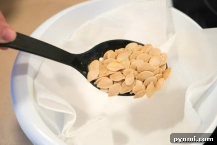 clean pumpkin seeds