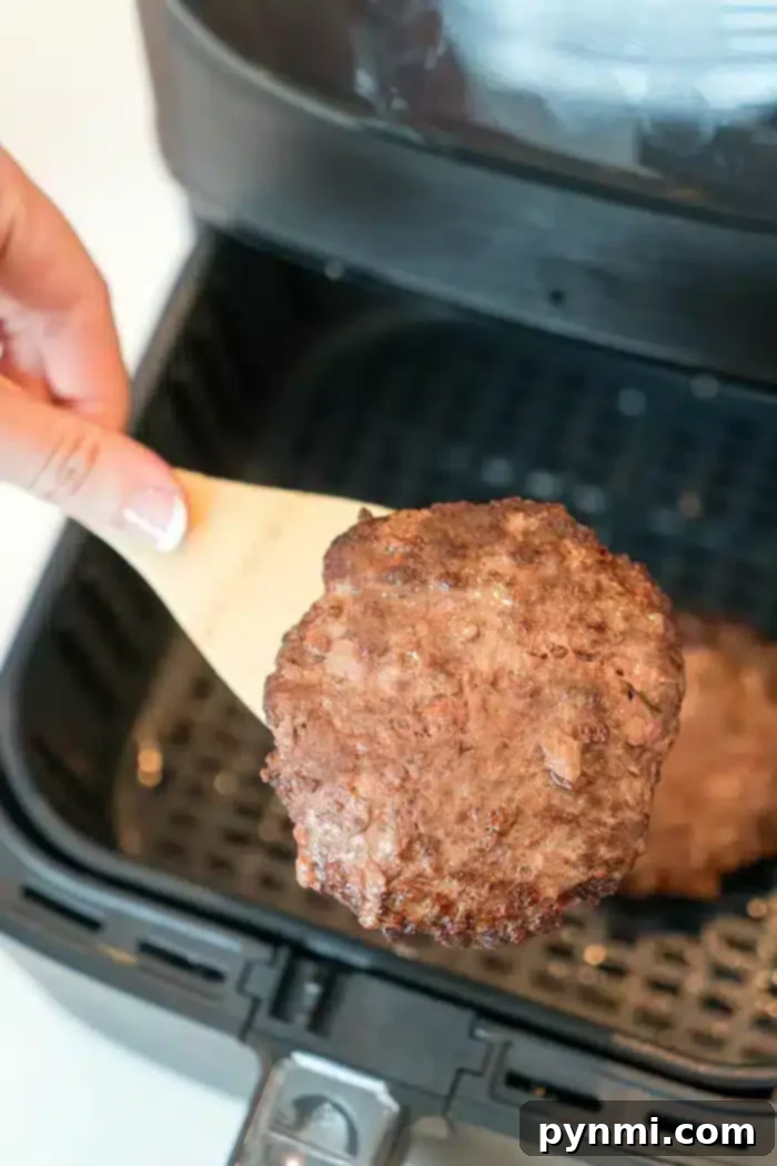 air fryer frozen burgers