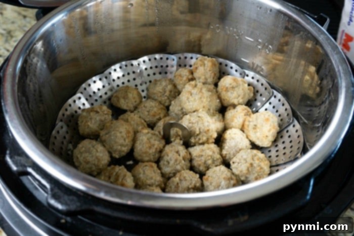 Instant Pot appetizer: Delicious meatballs ready to be served.