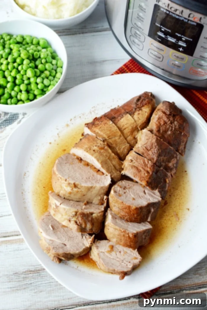 Instant Pot frozen tenderloin is easier than you think! Yes! You can now cook a rock hard frozen tenderloin in your pressure cooker to tender in no time. #instantpot #instantpotrecipeseasy #instantpotrecipes #instantpotporkloin #porktenderloin #pork #tenderloin #thetypicalmom Frozen Pork Loin in Instant Pot