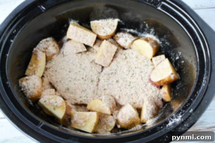 crockpot steak and potatoes cooked to perfection
