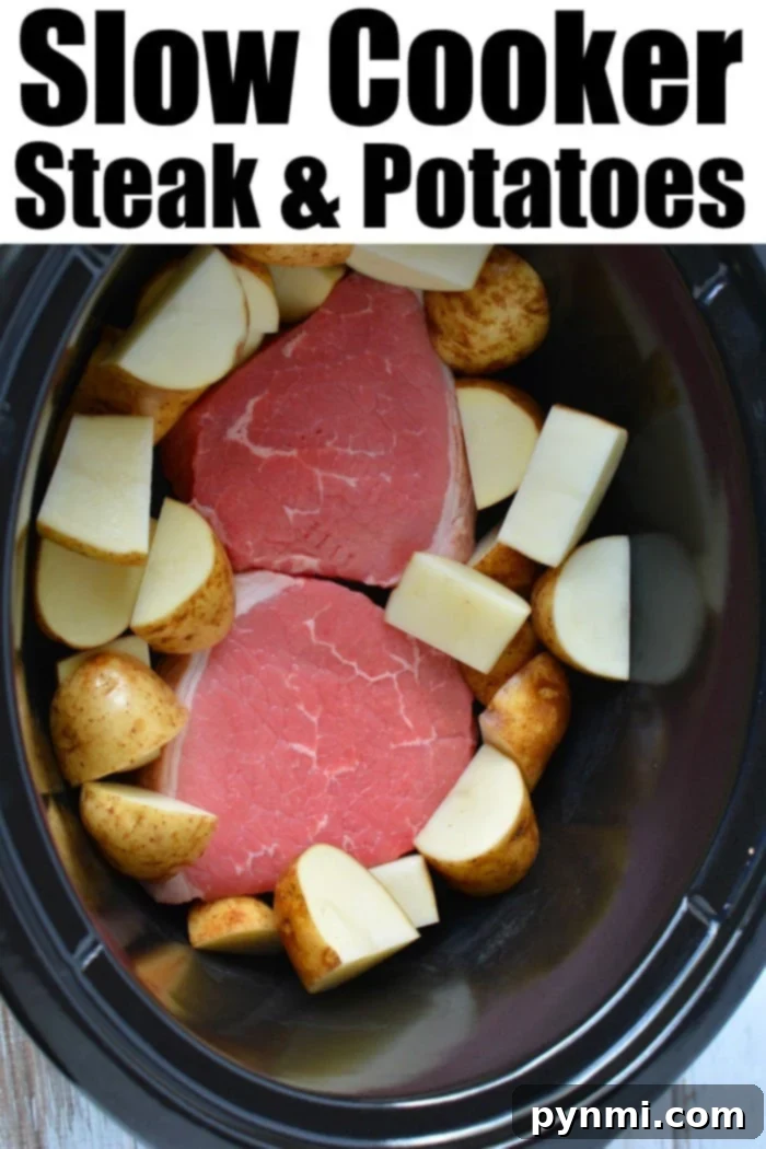 crockpot steak and potatoes with herbs
