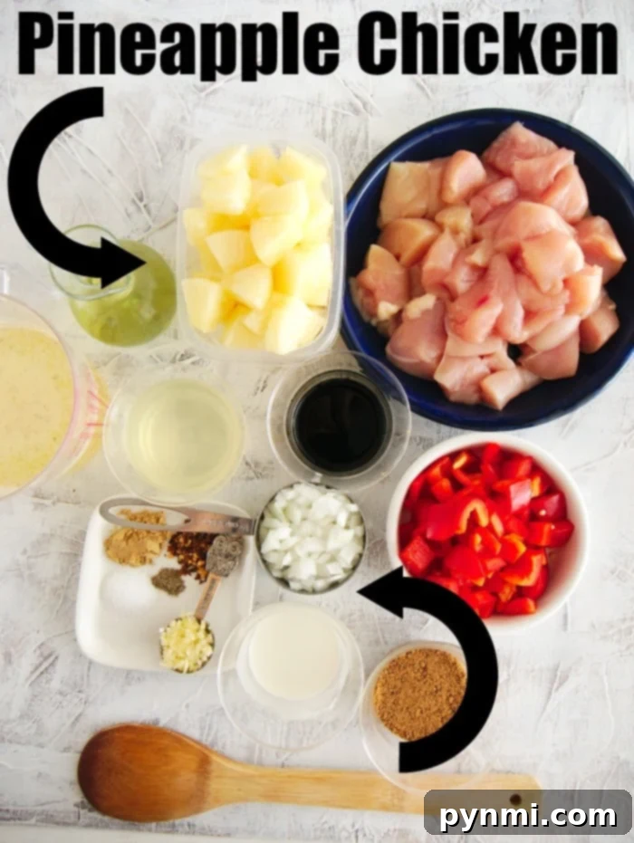 Close-up of Pineapple Chicken in a bowl