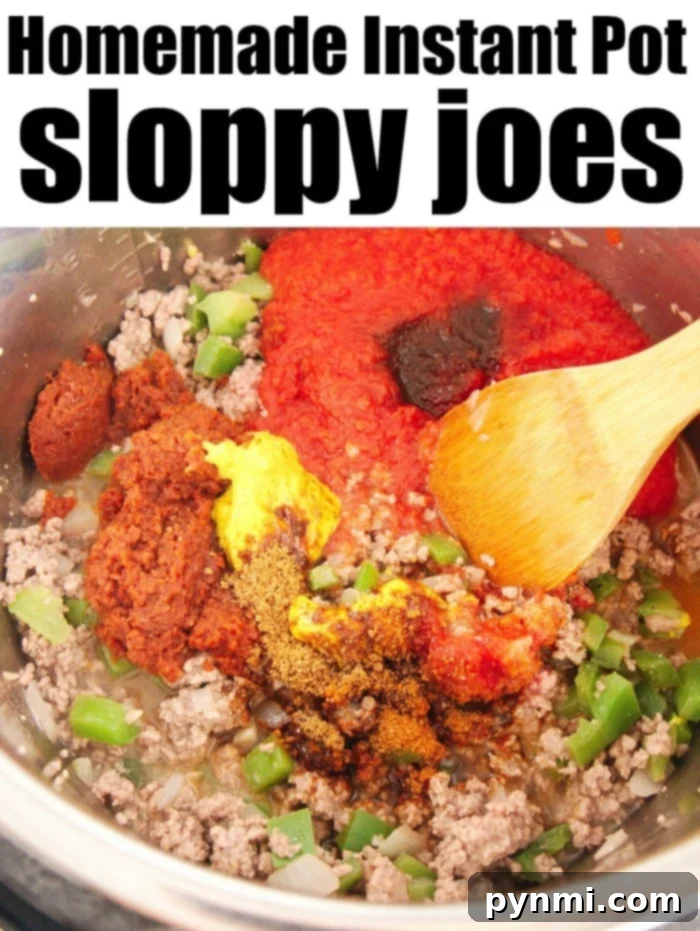 Homemade Instant Pot Sloppy Joes: The Easiest & Best Ground Beef Dinner A vibrant plate of homemade sloppy joes on buns, garnished with fresh herbs, showcasing a delicious family meal.