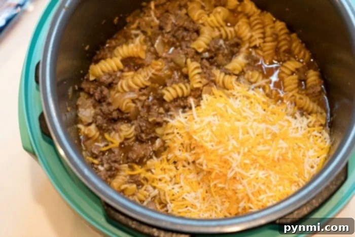 Ultimate Instant Pot Enchilada Casserole 4 A bowl of Instant Pot pasta with a rich sauce.