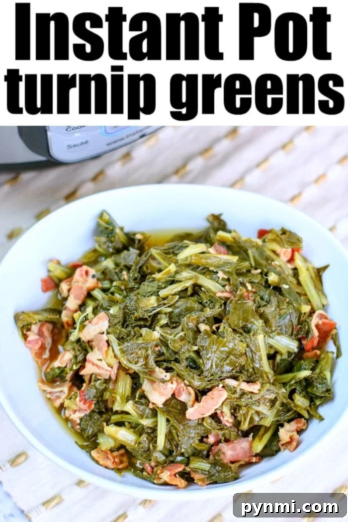 Instant Pot Turnip Greens, a fast and healthy recipe