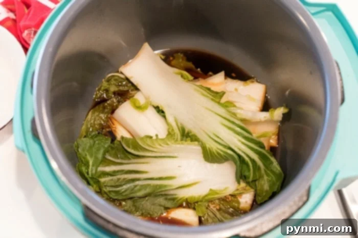 Instant Pot greens, bok choy