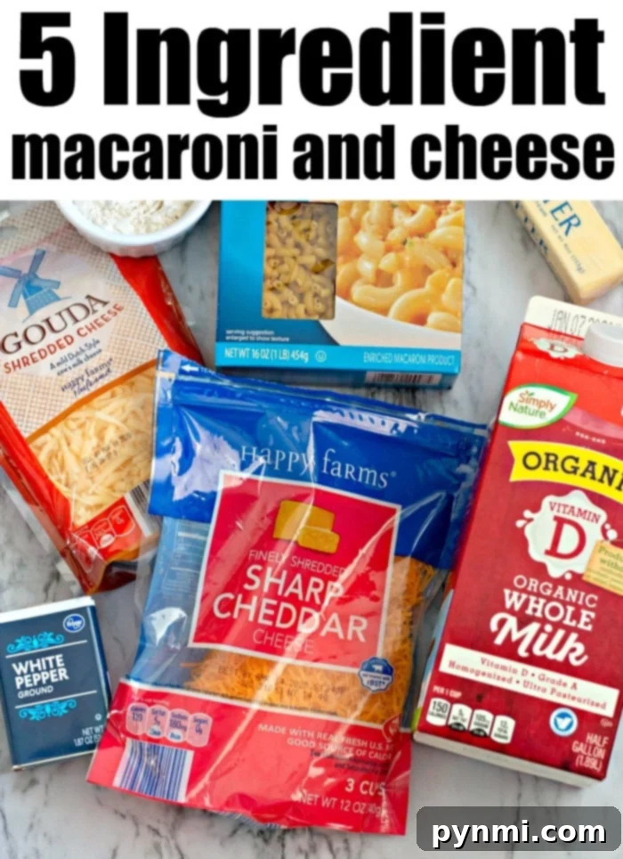 Delicious easy macaroni and cheese recipe, golden and bubbling in a large pot, ready to be served family style.