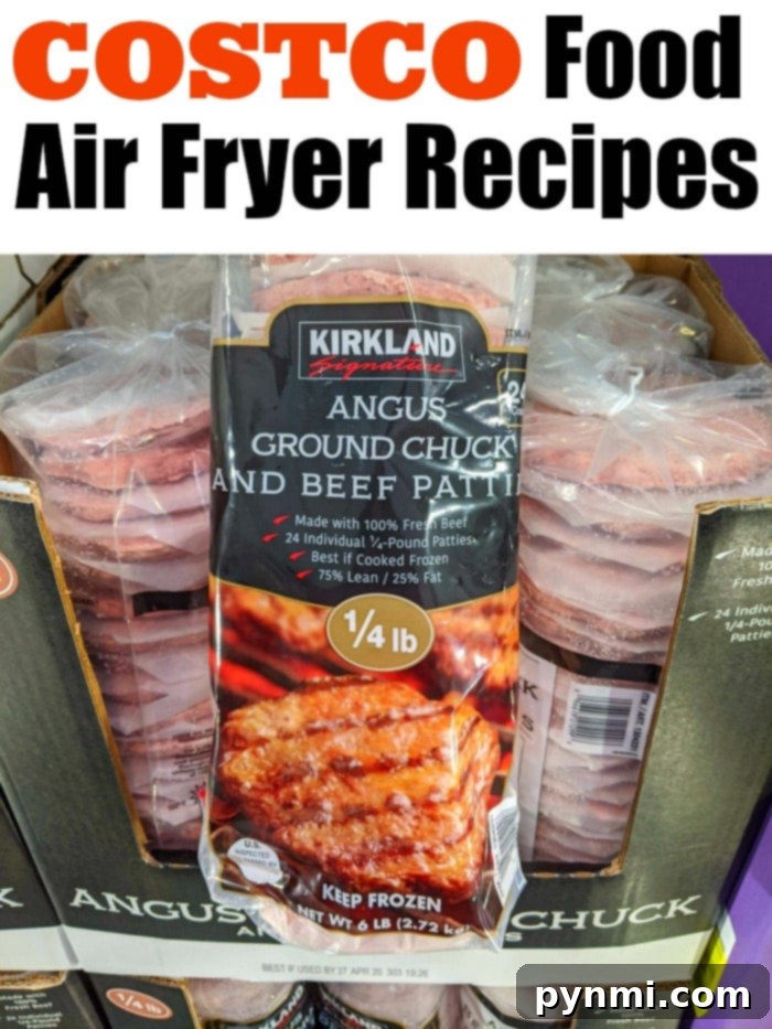 Air fryer Costco recipes showcase Kirkland bulk items cooked healthily and crisply, including chicken, beef, steak, and pork.